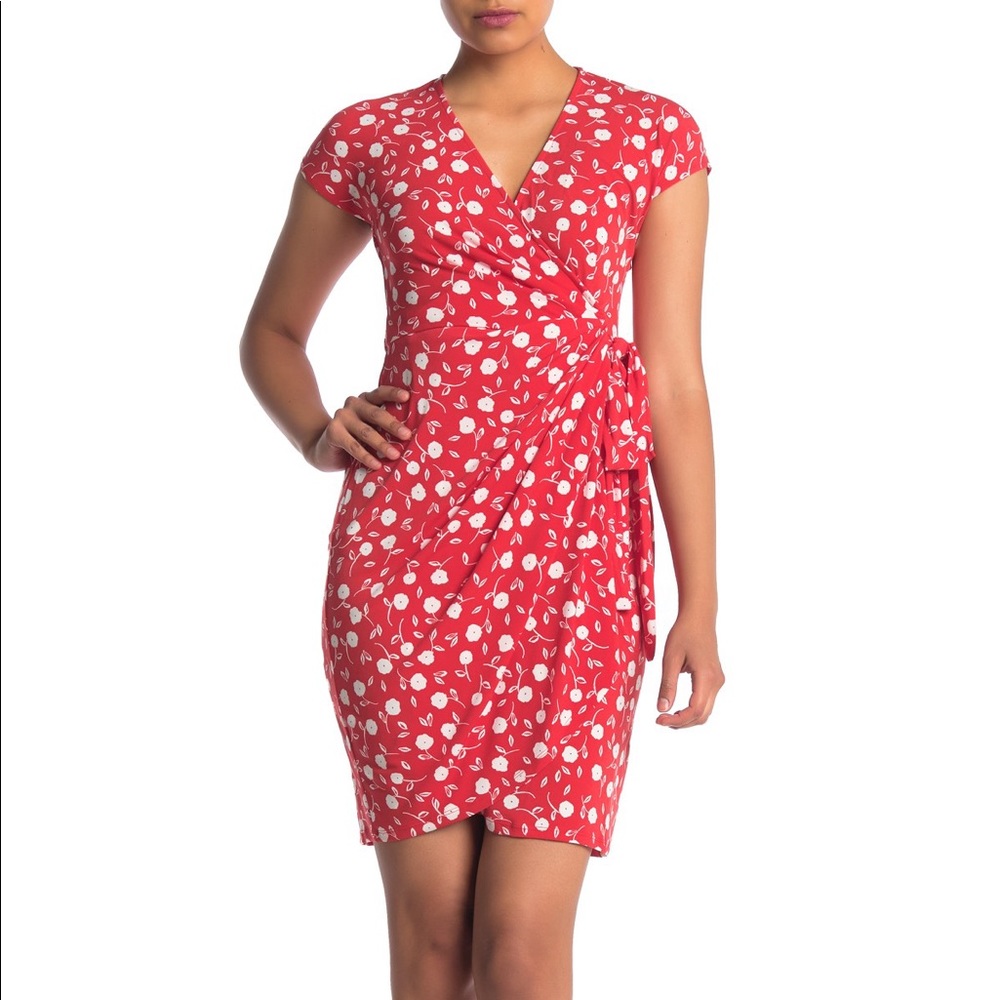 Maggie London Floral Wrap Style Dress